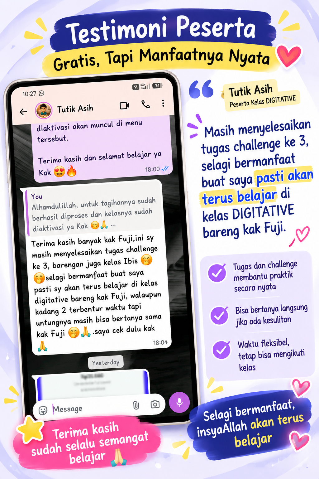 Testimoni peserta kelas DIGITATIVE
