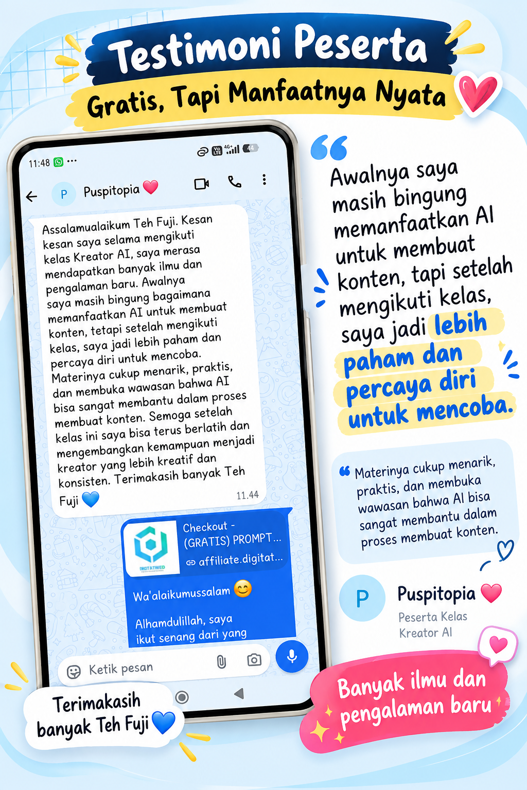 Testimoni peserta Kelas Kreator AI
